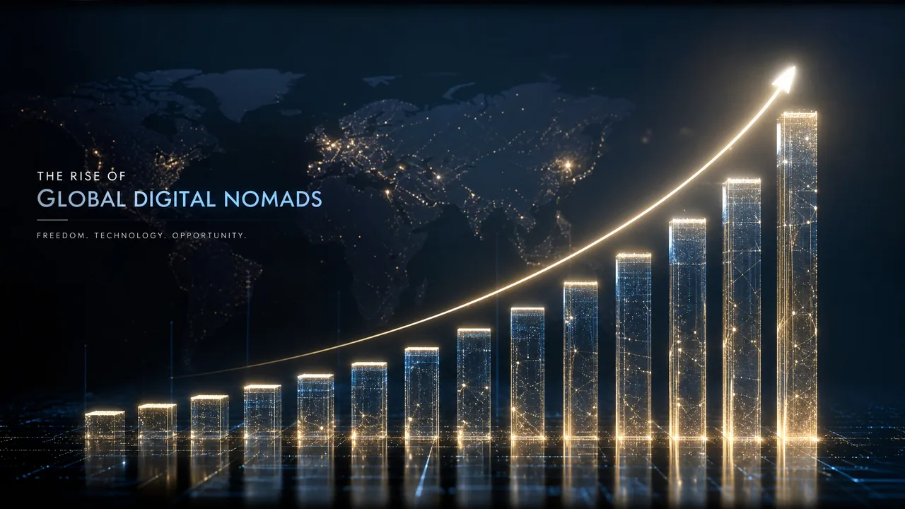 Digitale Nomaden 2026: 35+ Mio weltweit | Zahlen, Trends & Einkommen